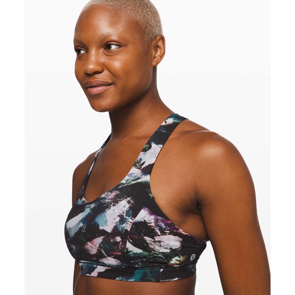 Lululemon Free To Be Serene Bra Glacier Camo Starlight Multi Strappy Back Sports